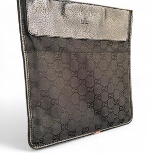 GUCCI Vintage AUTHENTIC Slim Canvas Leather Crossbody Monogram Unisex Bag